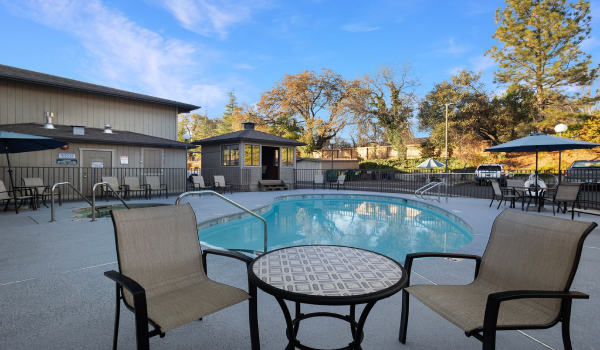 ENJOY THE CALIFORNIA SUNSHINE BESIDE THE POOL